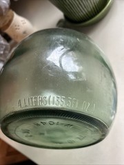 Almaden Green Wine Jug Decanter Handle 4 Liters