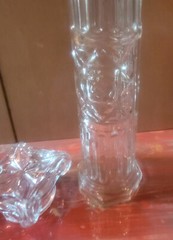 Lovely Pressed Glass Decanter Wine Bottle Pillar / Column style