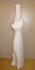 Mid Century Modern Retro Style Rheinhessen-Riesling White Cat Glass Bottle 13&Prime;