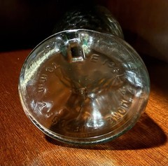 Vintage Fish Shaped Glass Bottle Modele Depose 70mm Blue Green Art 12.5 in