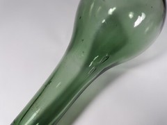 Antique VP Hand Blown Wine Bottle Torpedo Round Bottom Green Glass Early 1900&rsquo;s