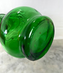 Vtg Emerald Green Empoli style Swirl Chiant Bottle 17” Tall Italy