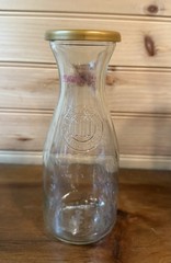 Paul Masson Winery Collectible Clear Glass Wine Bottle 14 oz Vintage Decor
