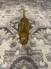 Vintage Italian Handblown Amber Crackle Glass Orvieto Wine Fish Decanter Empty