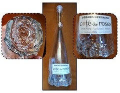 EMPTY – Cote Des Roses Glass Wine Bottle with Rose Bottom & Pink Stopper