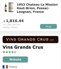 1953 Château La Mission Haut Brook Grand Cru Empty Bordeaux France Wine Bottle