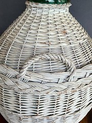 Vtg VIRESA CARBOY Bottle Wicker 5-Gal. Glass Demijohn 16½ » Jug 10½ lb Wine Beer