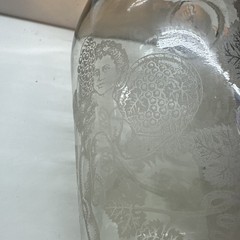 Paul Masson Since 1852 Embossed Glass Milk Bottle Carafe Decanter Vintage Juice