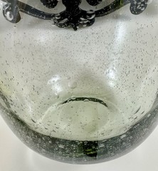 Vintage Pale Green Demijohn Wine Jug Bottle Hand Blown GALAXY of Encased Bubbles