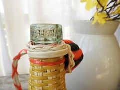 MCM 2 Colorful Plastic Wrapped Glass Bottles|Viresa Demijohn Spain J. Albinana H