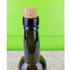 Antique 1800s – 1900s Blown Wine Liquor Dark Green Glass Bottle 10&Prime; Tall w/ Cork
