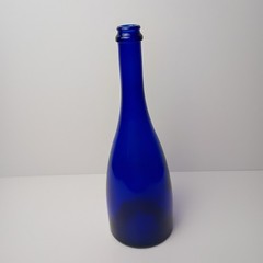 Vintage 12&Prime; Tall Cobalt Blue Glass Wine Bottle – Can be used as a Flower Vase
