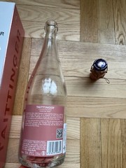 Champagne TAITTINGER Rose bottle empty, card box, cork and metal cork