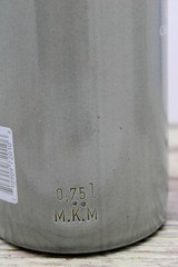 Ceramic Wine Bottle Empty Silver Unoaked Chardonnay Mer Soleil 2012 750ml