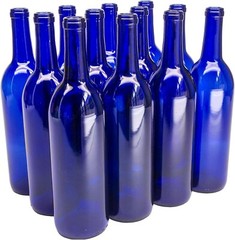 Versatile 750ml Cobalt Blue Wine Bottles – Ideal for Home Winemaking – Set of 12