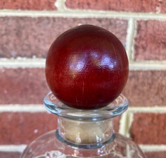 Vtg VINPOL Nalewka Babuni Clear Glass Decanter w/ Red Wood Stopper Large 750ml