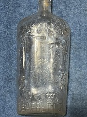 Vintage Garrett’s American Wines Embossed Glass Bottle 101/4in TallGrape & Eagle