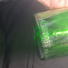 Green Glass Wine Bottle 4/5 Quart Collectible