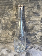 2023 Cote Des Roses Clear Glass Wine Bottle w/ Pink Stopper 13&Prime; Tall Shabby Chic