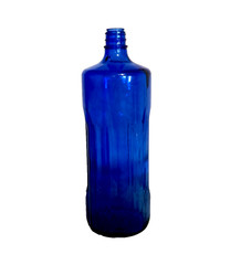Vintage Paneled Cobalt Blue Glass 1.75 L Wine Bottle