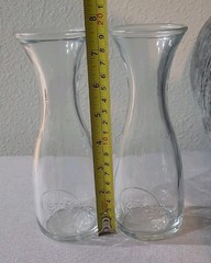 2 Bormioli Rocco Carafe Decanters 7.5&Prime; Tall 1 Quarto Litro Clear Glass Italy 8oz