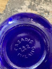 Vintage Casadis Milano Cobalt Blue Glass Wine Bottle Jug Jus De Fruits No Chips