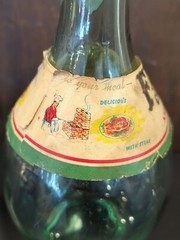 Vintage Green Glass Wine Bottle Red Fior Di California Paper Label Round *LOOK*