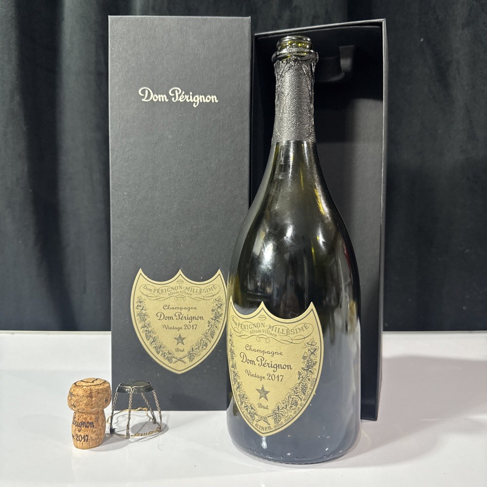 Vintage 2017 Dom Perignon Champagne Brut Empty Bottle w/ Box & Cork unrinsed