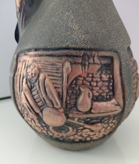 Georgian Ceramic Clay Wine Bottle/Decanter Vessel-3D Design with Handle