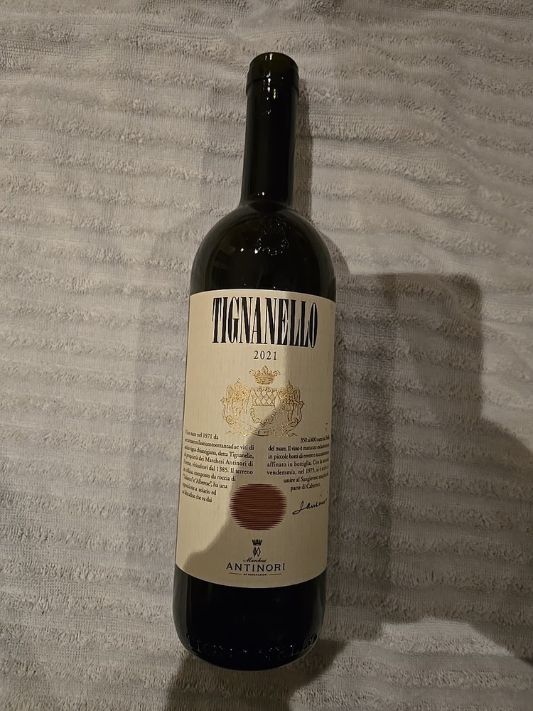 Tignanello Antinori Wine. EMPTY BOTTLE 2021 Vintage. Red Wine Antinori Tuscany