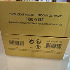 Louis Roederer Cristal 2012 Brut Champagne 750 mL EMPTY Bottle Gold Box