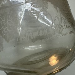 Paul Masson Since 1852 Embossed Glass Milk Bottle Carafe Decanter Vintage Juice