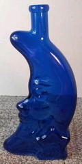 Blue Moon Riesling 500ml Blue Glass Collectible Wine Bottle Moon Face Design
