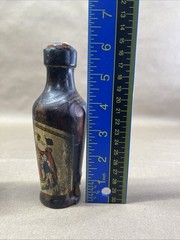 Hand Turned Wood Wine Liquor Bottles Candleholders Candlestick Spain Vintage