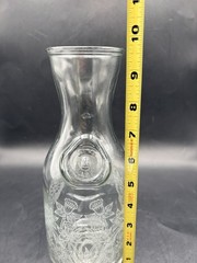 Vintage 1990 Floral Etched Norman Kosarin Carafe Paul Masson Vineyards Daffodil