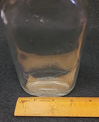Vintage 2/5 Pint Wine Flask Bottle, Unmarked, 6.75&Prime; Clear, Screw Top