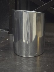 VINTAGE Nambe SILVER 8 METAL ALLOY POLISHED WINE BOTTLE CHILLER VASE MODERNIST