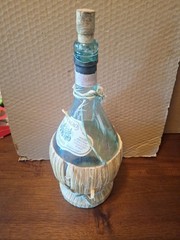 Bell&rsquo;agio Chianti 2005 Empty Glass Wine Bottle 1.5 L Rattan Wrapped Wick Italy