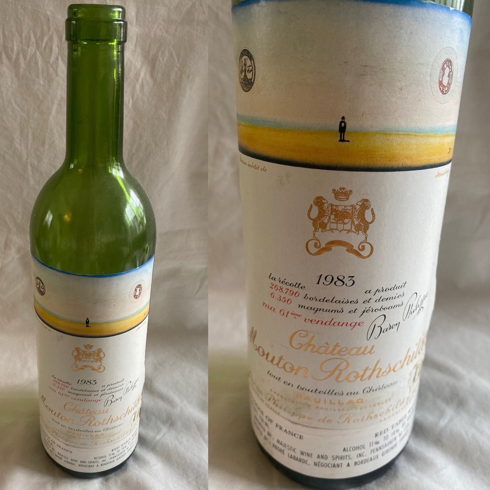 Chateau Mouton Rothschild Pauillac Rare 1983 Empty Collectable Wine Bottle (WA7)