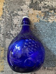 Vintage Casadis Milano Cobalt Blue Glass Wine Bottle Jug Jus De Fruits No Chips