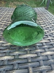 Vintage Fish Shaped Green Glass Wine Decanter Bottle 13”