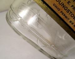 REX BRAND CALIFORNIA WINE SHERRY ONE PINT EMBOSSED GLASS BOTTLE YOUNGSTOWN OH