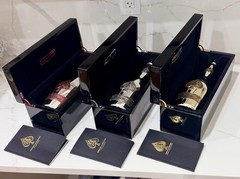 ACE OF SPADES Armand de Brignac 3 Empty Champagne Bottle & Box Pink Silver Gold