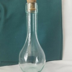 Vintage Vino D ITALIA Glass 10&Prime; Bottle Clear Aqua Color