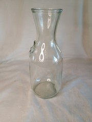 Vintage Owen-Illinois Glass Carafe Liter Embossed Since 1852 9.75&Prime; Tall