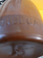 LANCERS 1966 VIN ROSE Brown Painted Glass Jug Portugal /JM Da Fonseca Empty