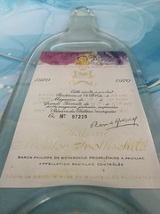 handcrafted decorative item made from recycled Mouton Rothschild wine bottle