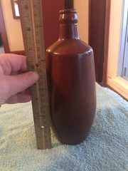 antique painted glass bottle J.M.DA Fonseca sucrs