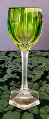 Moser Koloman Rare Fine Wineglass Bohemia Meyr&rsquo;s Neffe, Paneled Crystal C. 1900