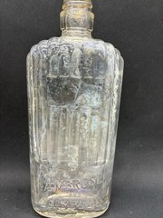 Antique Bottle Collectible Ambrose & Company Port Wine Bottle Ribbed Glass
